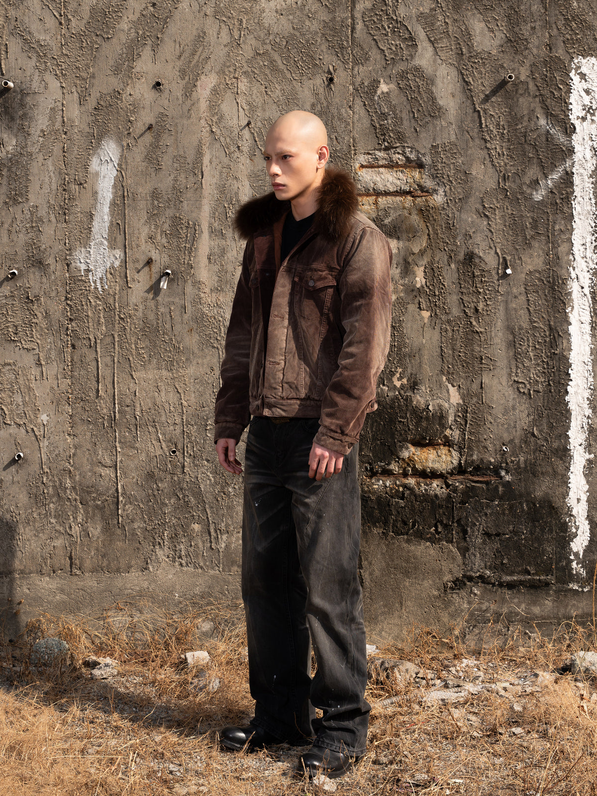 TBR King Denim Laser Silver Rivet Mud-Dyed Black Jeans