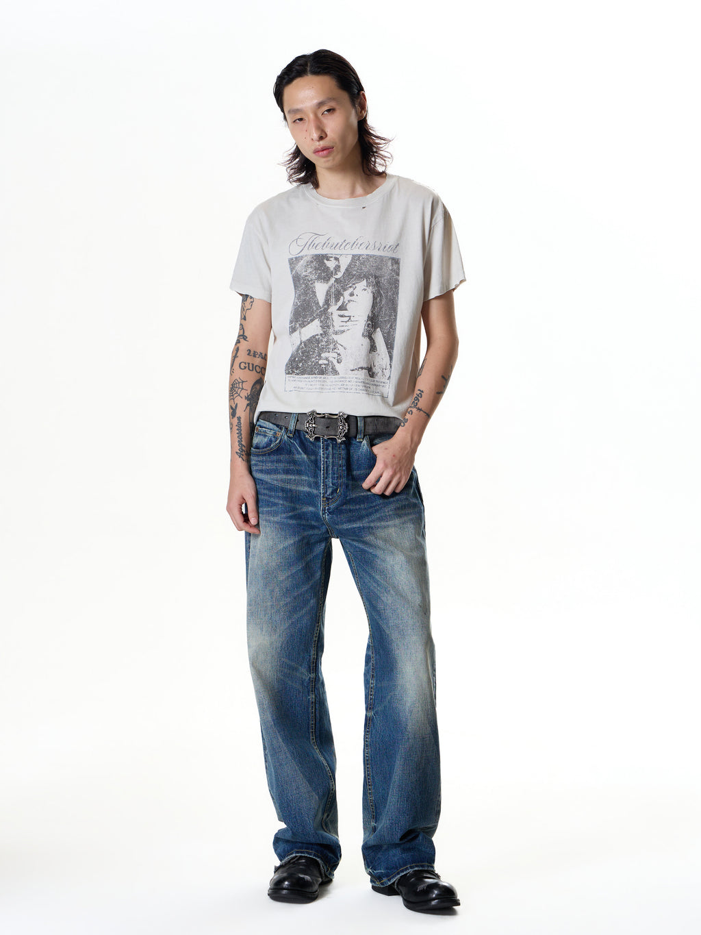 TBR 003 Selvedge Vintage Blue Washed Relaxed Straight Jeans