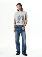 TBR 003 Selvedge Vintage Blue Washed Relaxed Straight Jeans