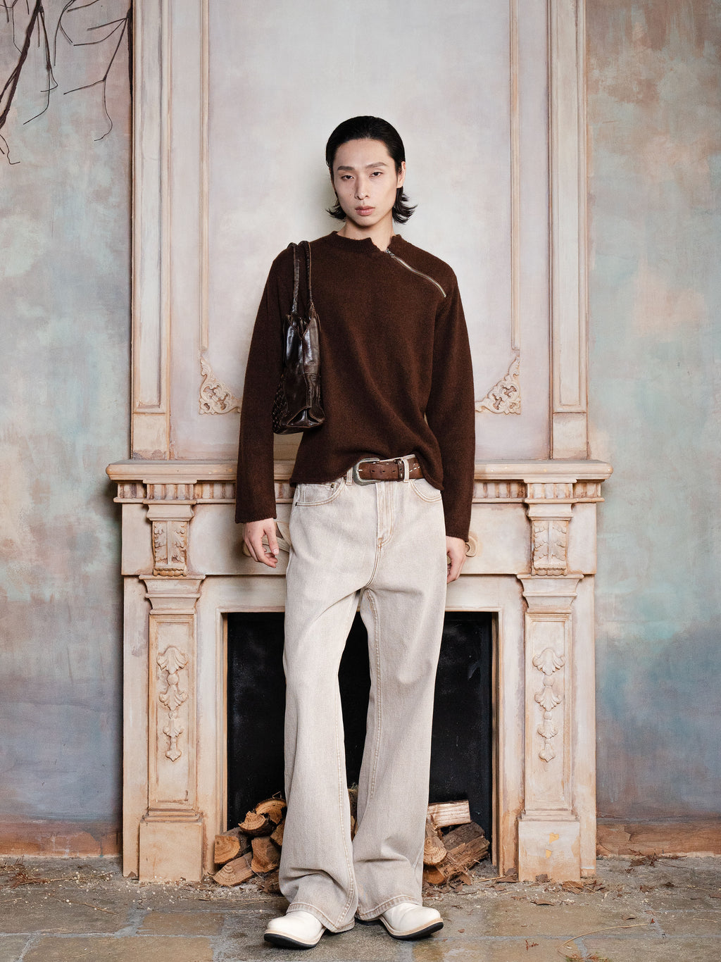TBR Plaster Oat Washed Relaxed Straight Jeans