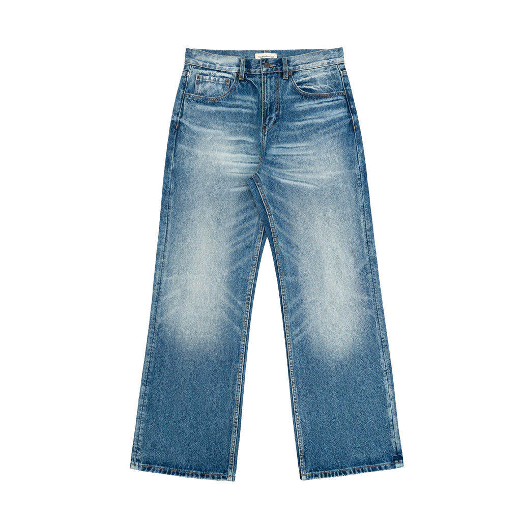 Mid-Fade Fuzzy Blue Washed Jeans