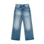 Mid-Fade Fuzzy Blue Washed Jeans