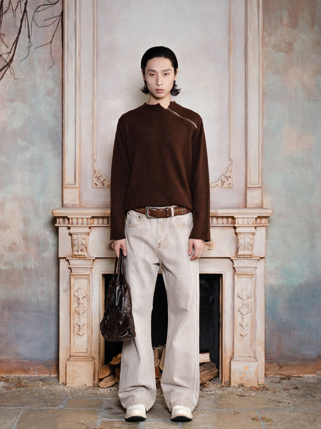 TBR Plaster Oat Washed Relaxed Straight Jeans