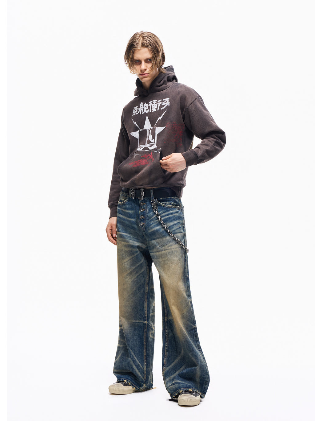 TBR Blizzard Mud-Dyed Baggy Jeans