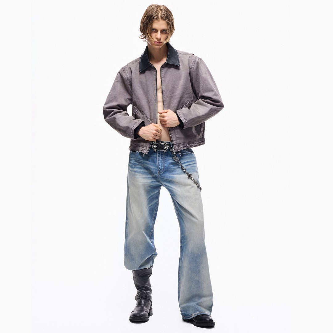 TBR King Denim 05 Washed Blue Relaxed Straight Jeans