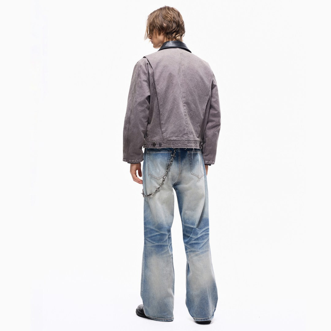 TBR King Denim 05 Washed Blue Relaxed Straight Jeans