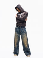 TBR Blizzard Mud-Dyed Baggy Jeans