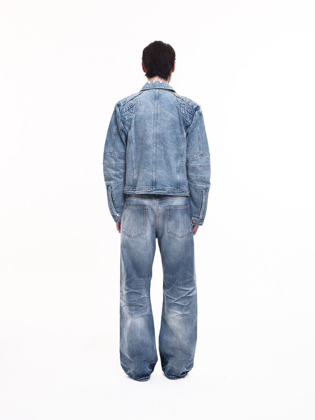 TBR King Denim 07 Snow Wash Blue Selvedge Relaxed Straight Jeans