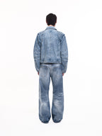 TBR King Denim 07 Snow Wash Blue Selvedge Relaxed Straight Jeans