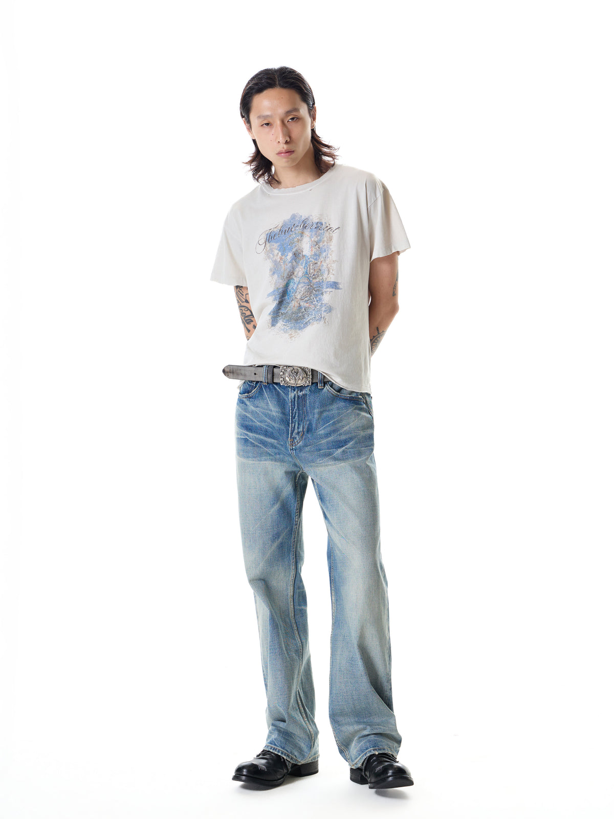 Wind10 Scratch Whisker Relaxed Jeans