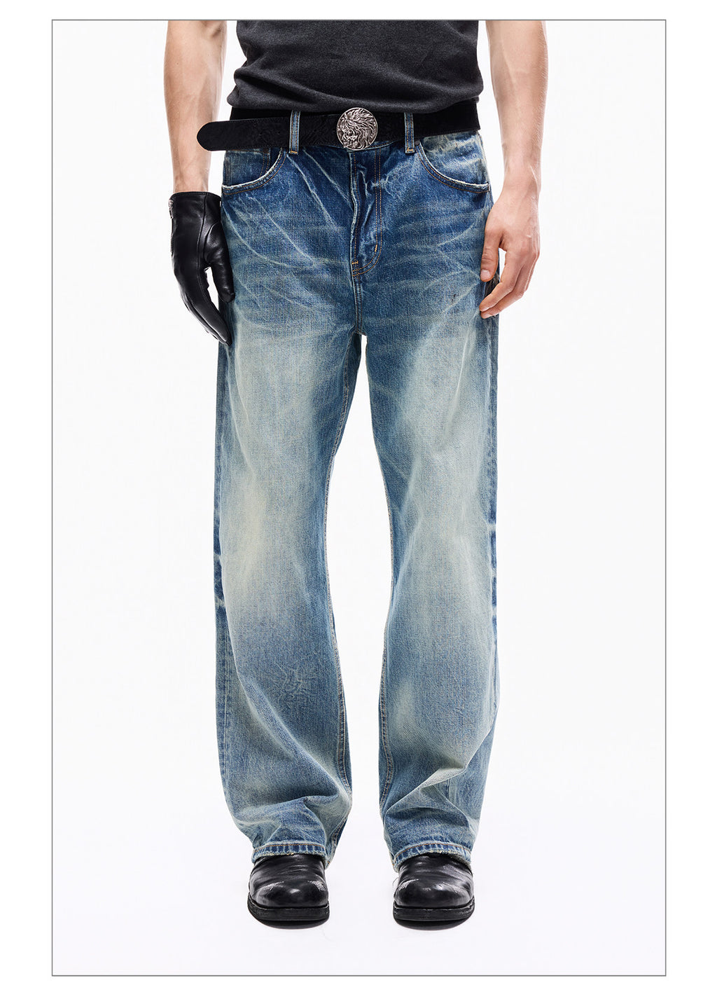 Wind01 Frost Blue Straight Jeans