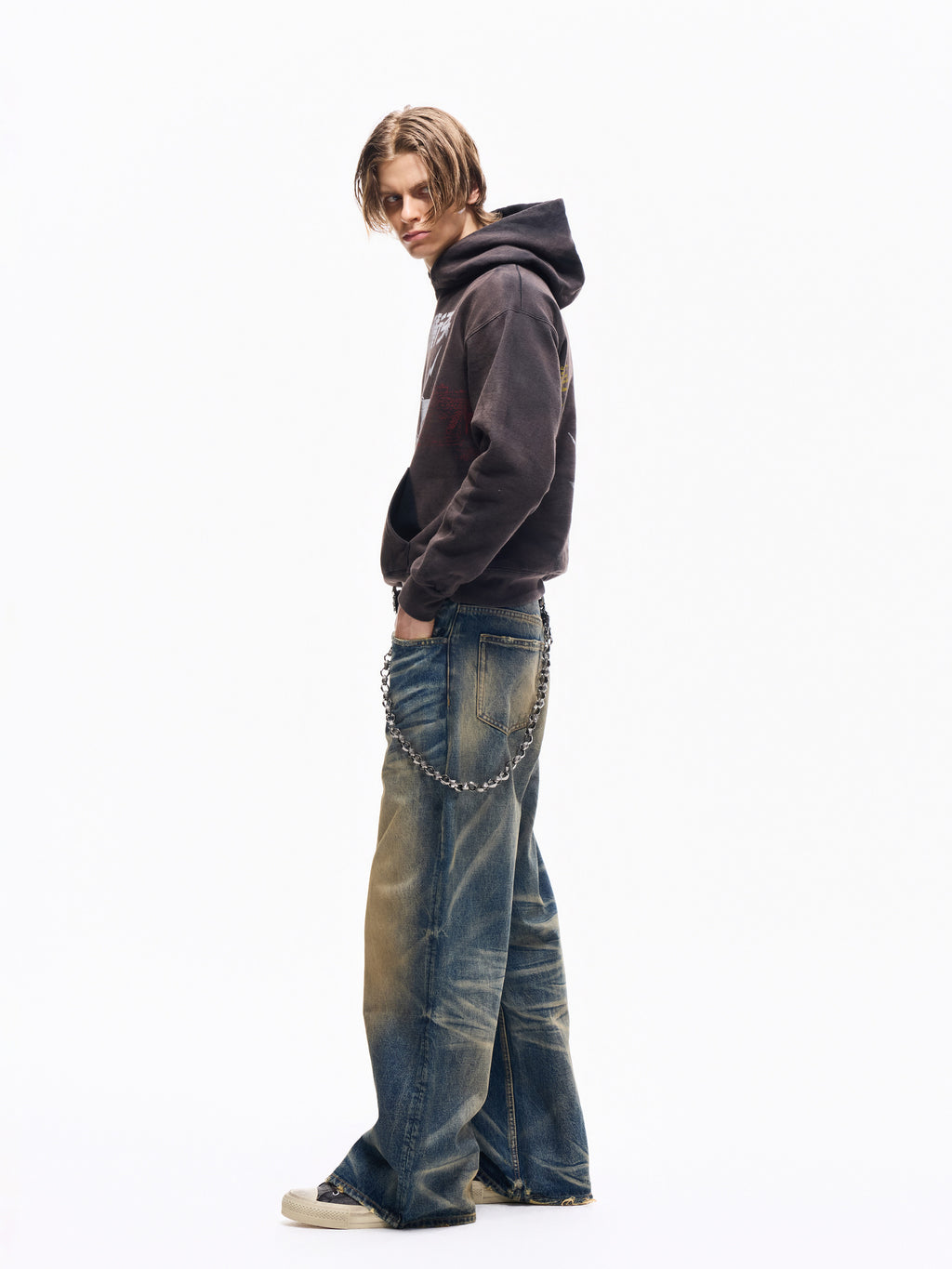 TBR Blizzard Mud-Dyed Baggy Jeans