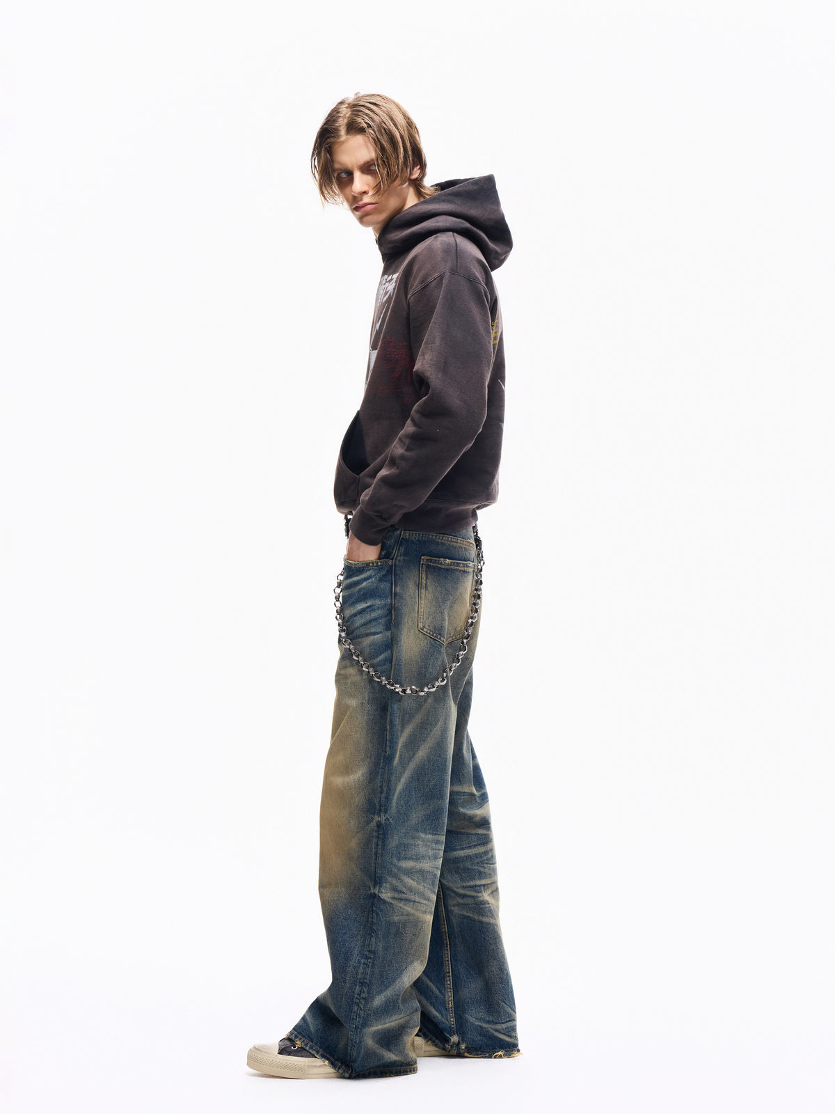 TBR Blizzard Mud-Dyed Baggy Jeans