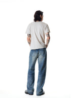 TBR 003 Selvedge Vintage Blue Washed Relaxed Straight Jeans