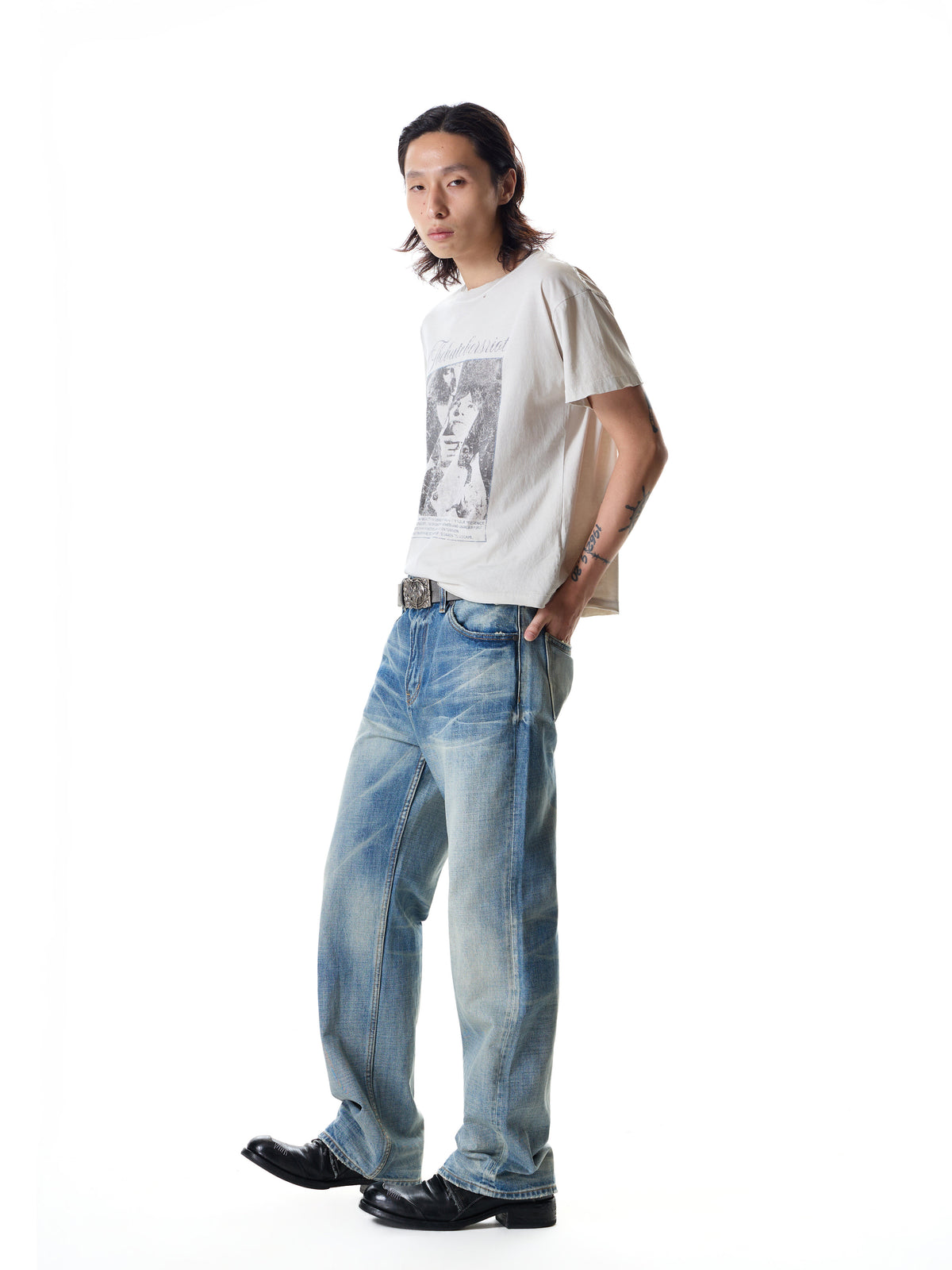 Wind10 Scratch Whisker Relaxed Jeans