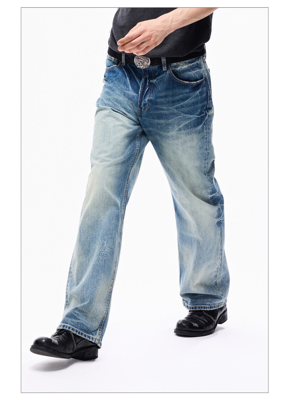 Wind01 Frost Blue Straight Jeans