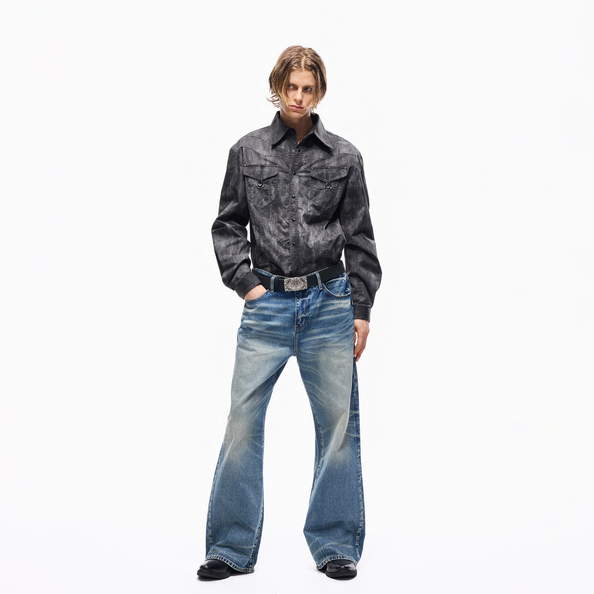TBR 646 Ice Blue Washed Straight Jeans