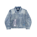 TBR Punk Print Blue J22 Cropped Canvas Jacket