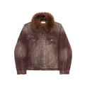 TBR Washed Burgundy Corduroy Shearling Collar Jacket