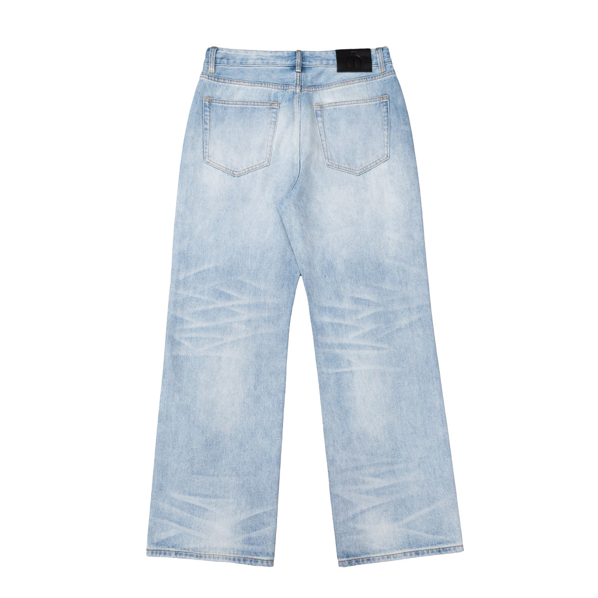 TBR King Denim 08 Turquoise Cream Washed Relaxed Straight Jeans