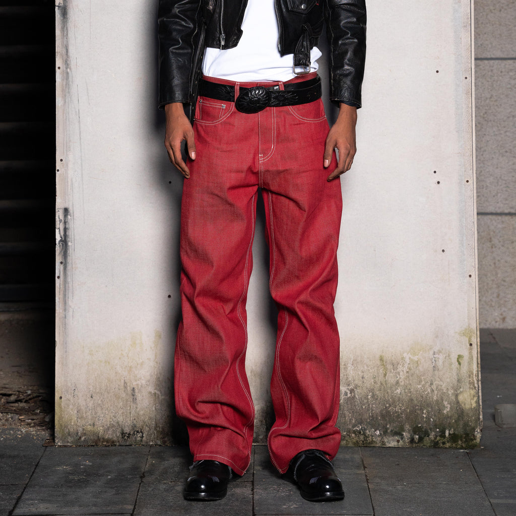 TBR Signature Red Flame Relaxed Straight Jeans