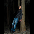 TBR Okayama Raw Denim Western Embroidered Black Jacket