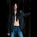 TBR Okayama Raw Denim Western Embroidered Black Jacket