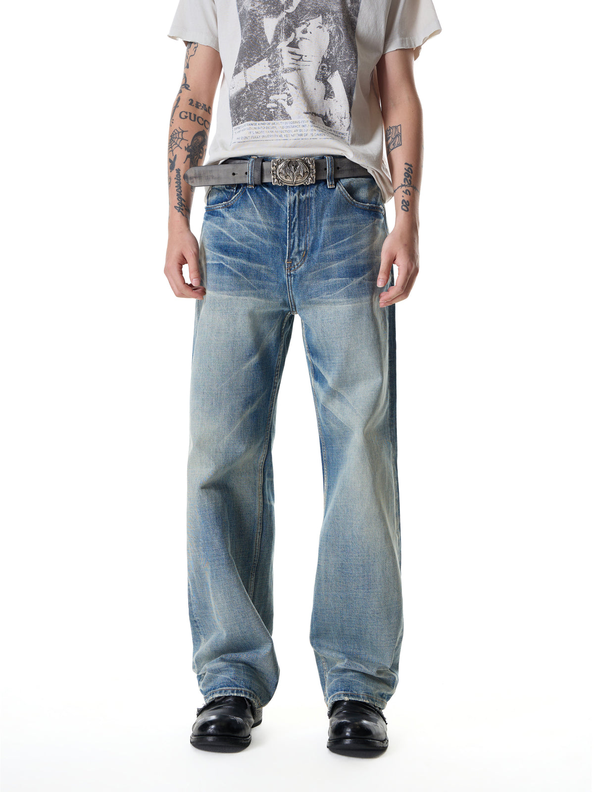 Wind10 Scratch Whisker Relaxed Jeans