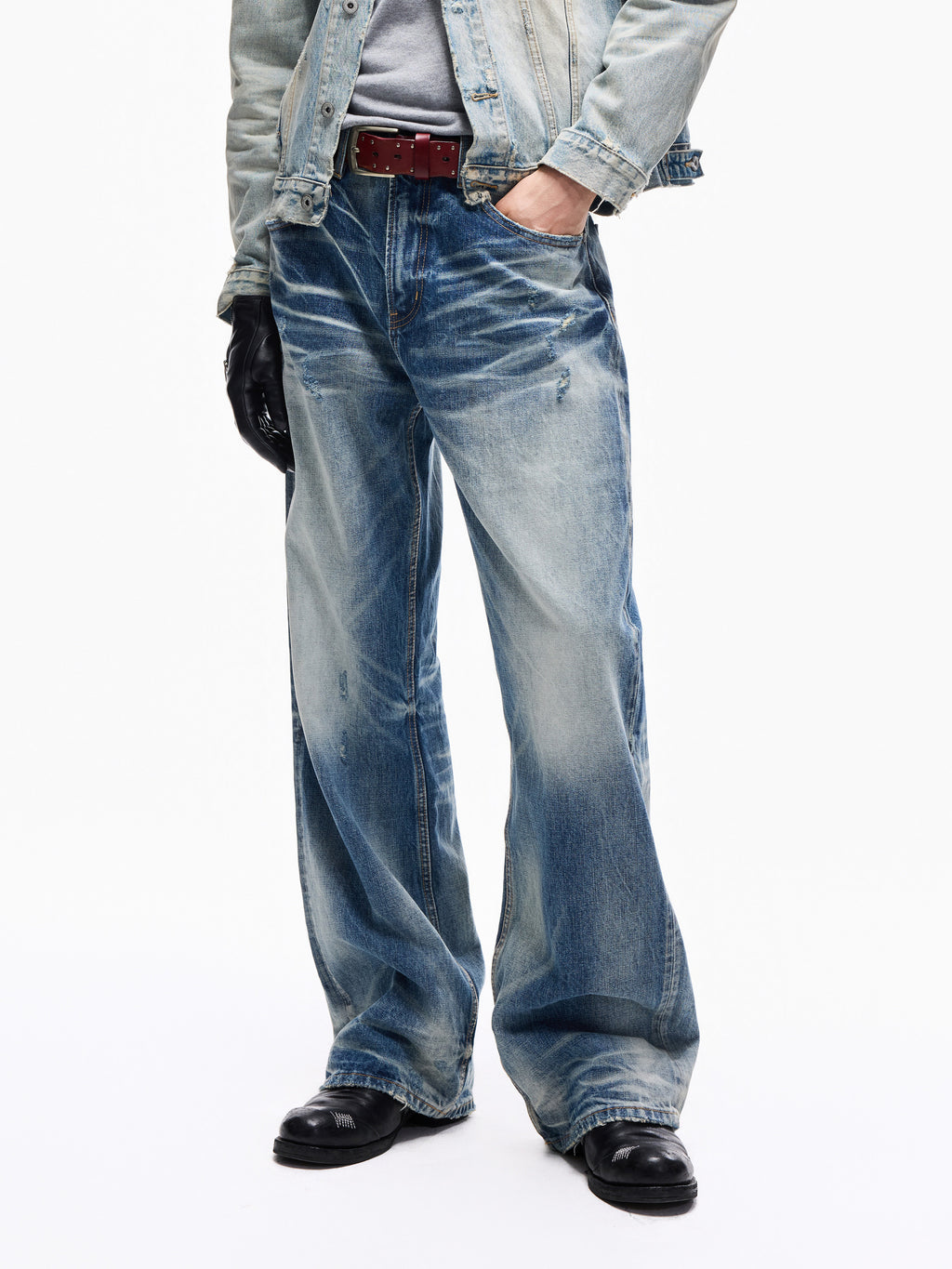 Wind05 Glacier Blue Washed Straight Jeans