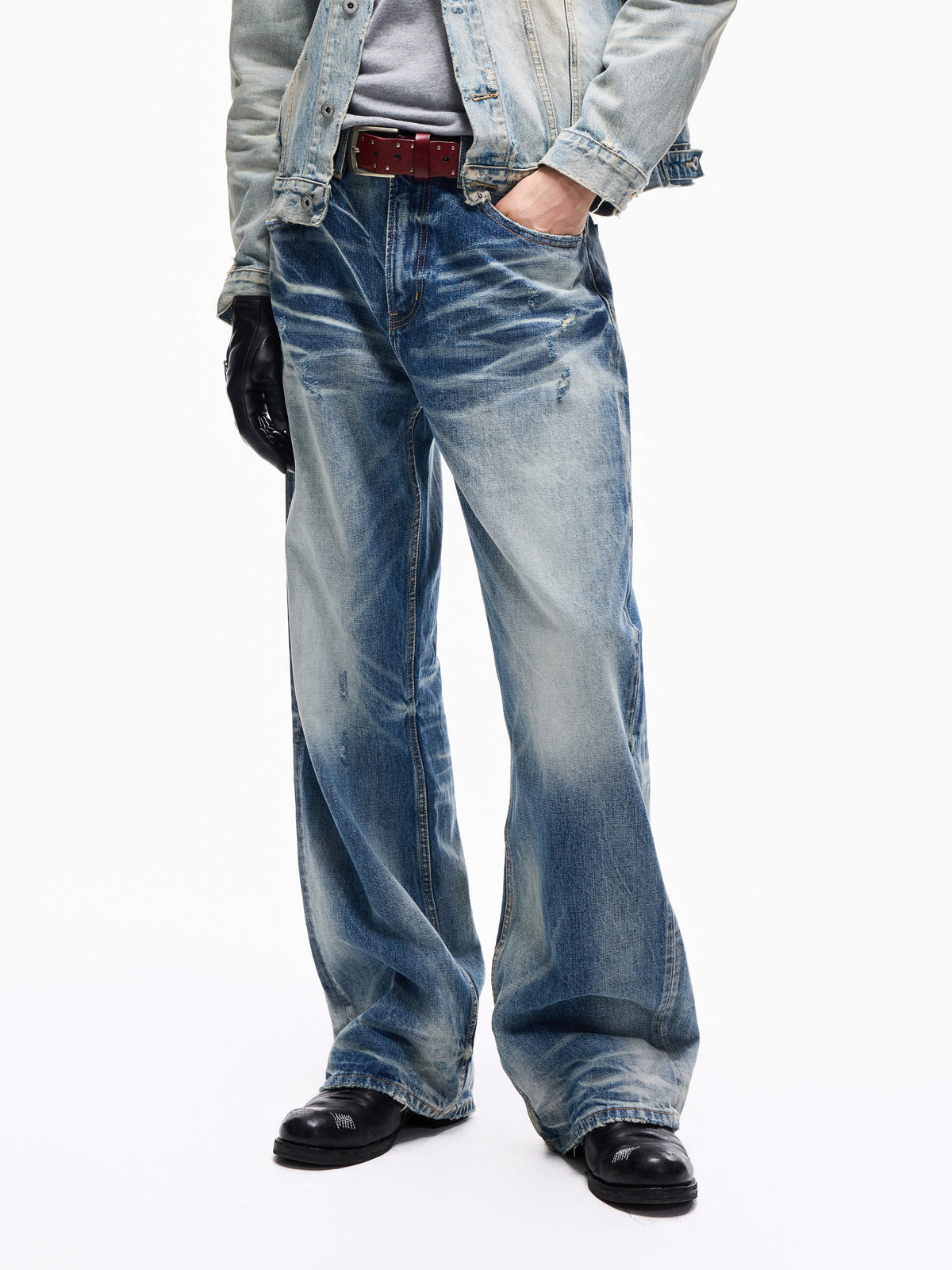 Wind05 Glacier Blue Washed Straight Jeans