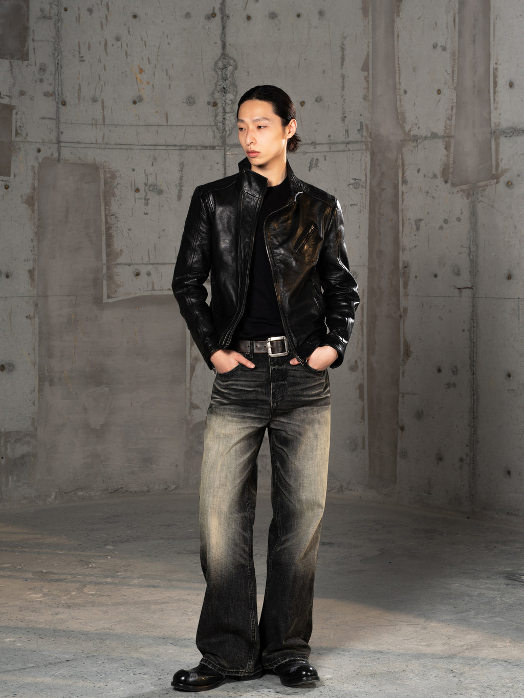TBR Blade Grey Washed Straight Jeans
