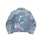 TBR Punk Print Blue J22 Cropped Canvas Jacket