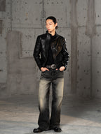 Black Brown Red Washed Jeans