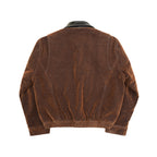 TBR Washed Brown Flocked Leather Collar A2 Jacket