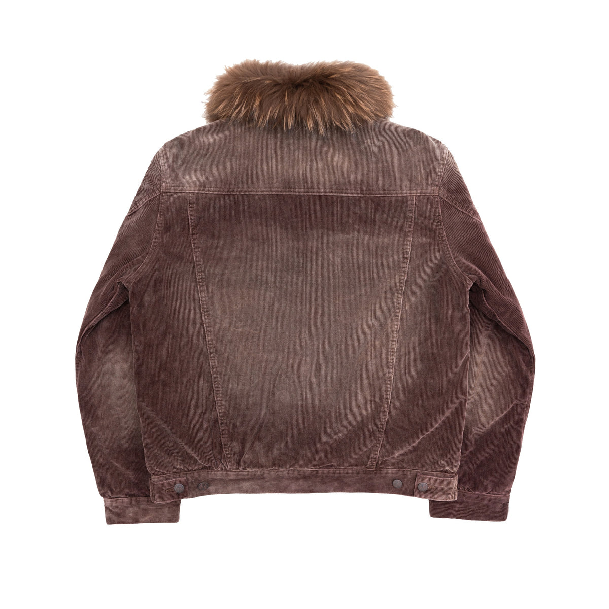 TBR Washed Burgundy Corduroy Shearling Collar Jacket