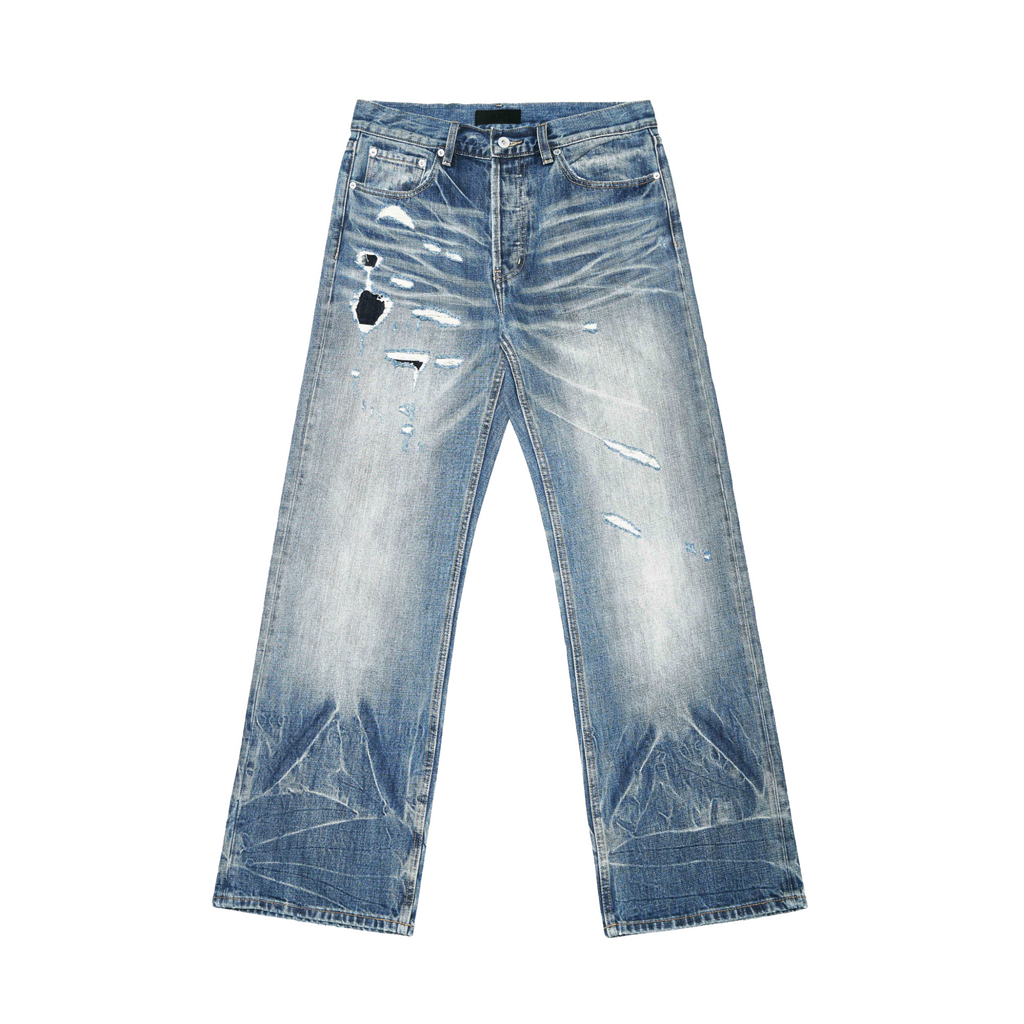 Wind03 Ice Flame Patch Washed Jeans