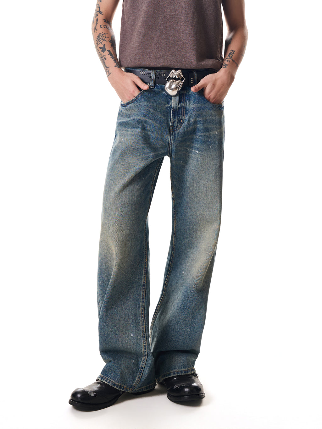 TBR 002 Okayama Selvedge Mist Blue Straight Jeans