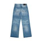 Mid-Fade Fuzzy Blue Washed Jeans