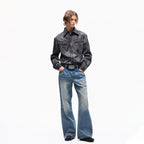 TBR 646 Ice Blue Washed Straight Jeans
