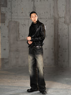 Black Brown Red Washed Jeans
