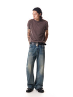 TBR 002 Okayama Selvedge Mist Blue Straight Jeans