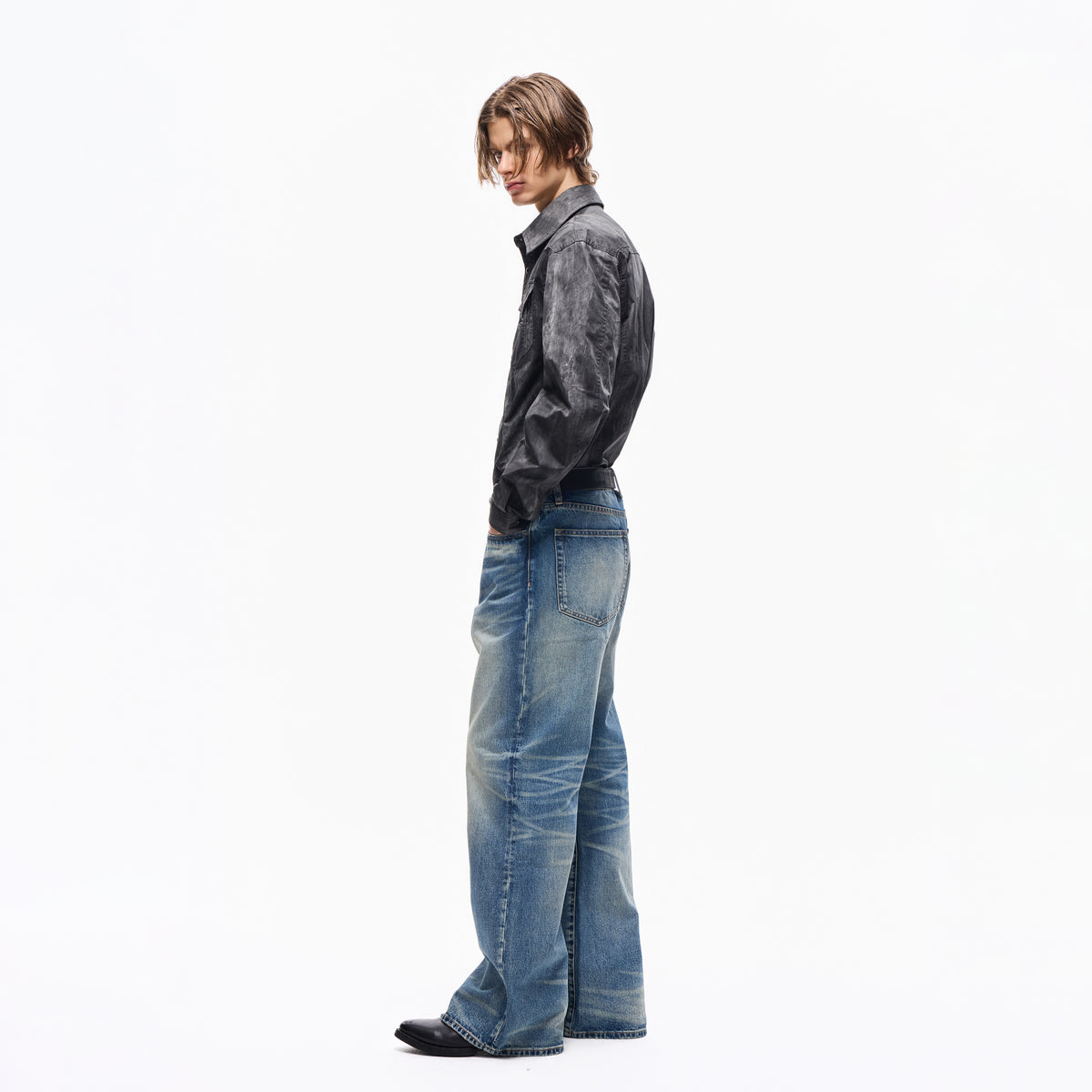 TBR 646 Ice Blue Washed Straight Jeans