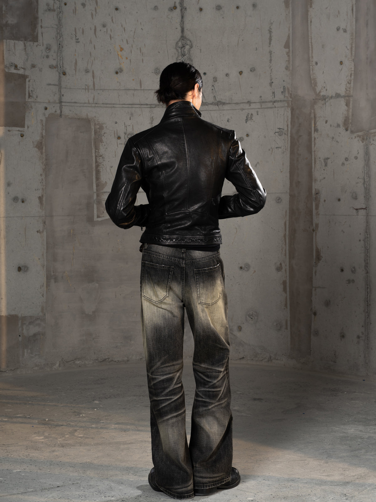 Black Brown Red Washed Jeans
