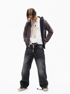 Wind08 Black Soul Selvedge Washed Straight Jeans
