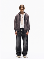 Wind08 Black Soul Selvedge Washed Straight Jeans
