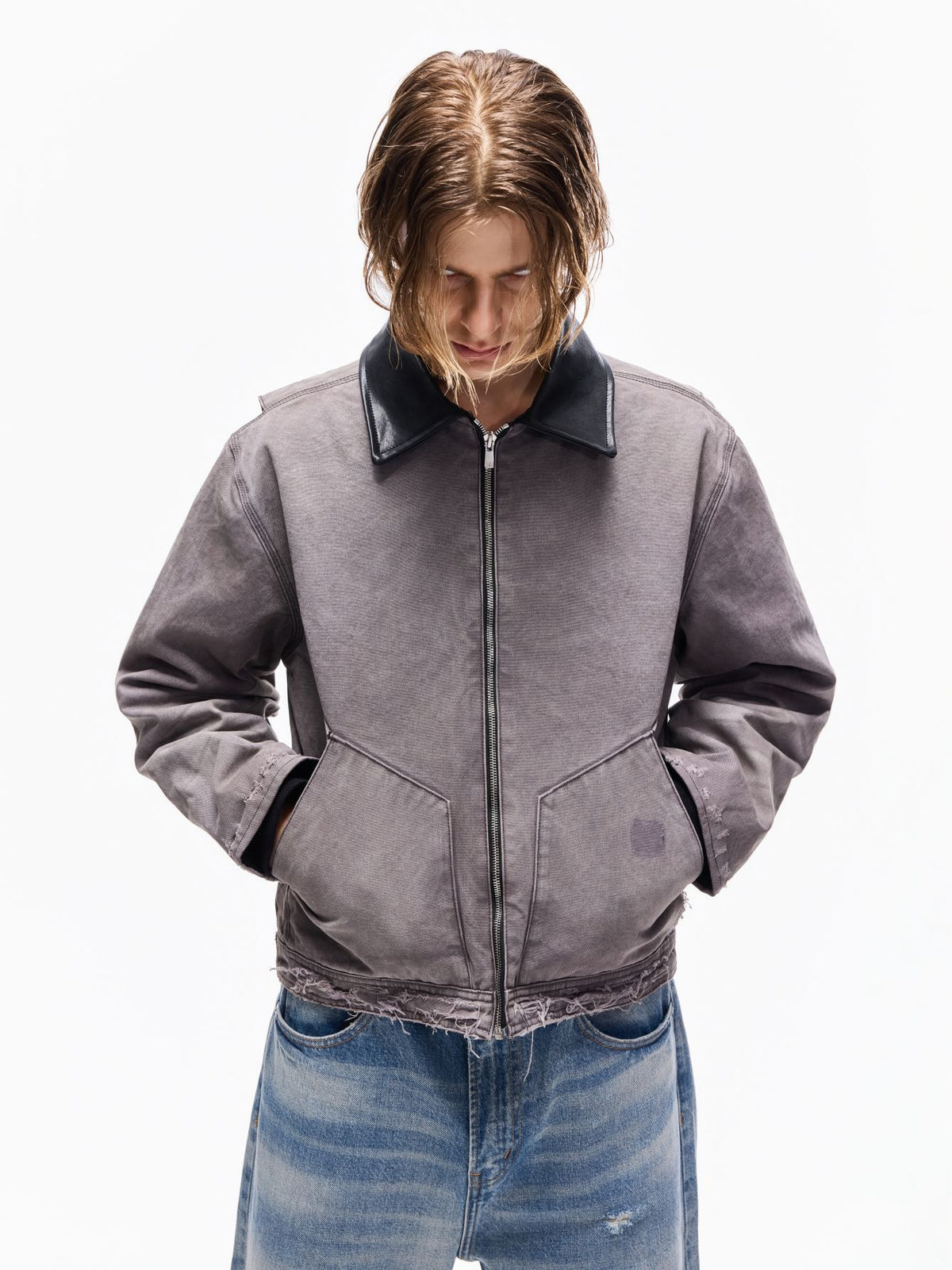Washed Violet Boro Distressed Canvas Jacket