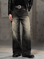 Black Brown Red Washed Jeans