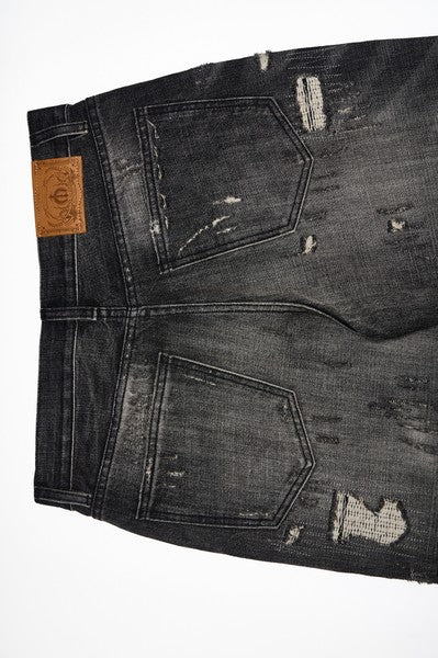 Wind06 Black Soul Patch Flare Jeans