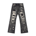Wind06 Black Soul Patch Flare Jeans
