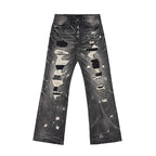 Wind06 Black Soul Patch Flare Jeans